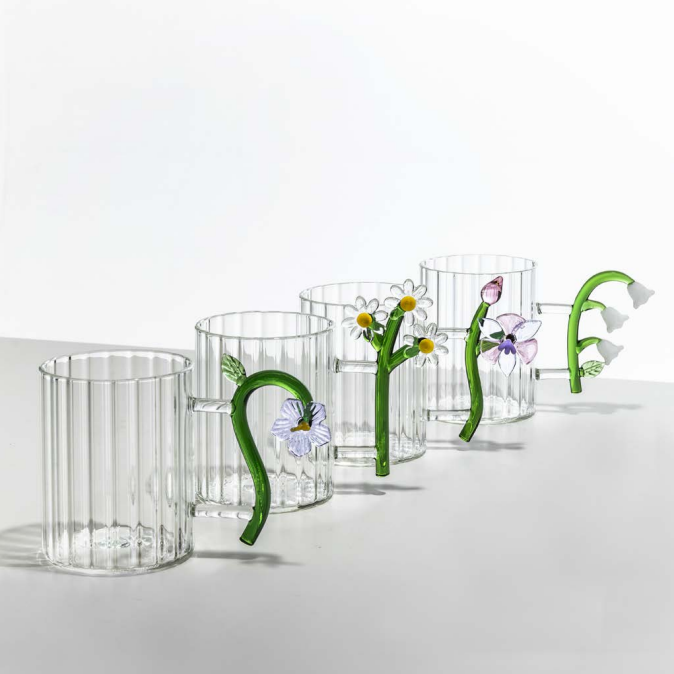 Figurine oiseau perroquet en verre multicolore